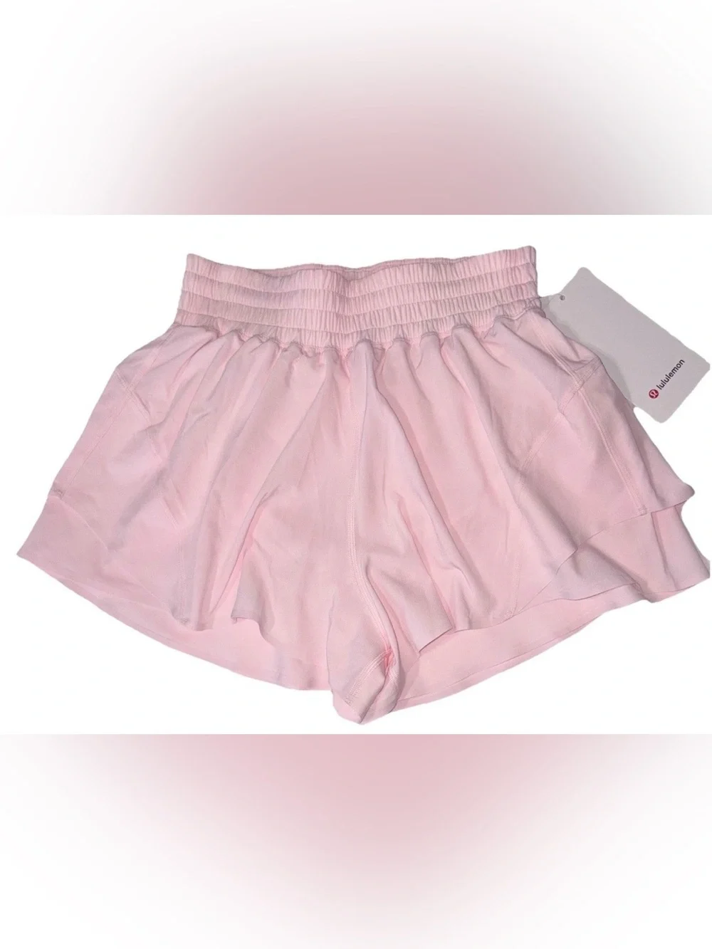 NWT LULULEMON MEDIUM SHAKE IT OUT HIGH RISE RUN 2.5”L SHORT AUTHENTIC PINK PEARL